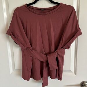 Express boxy tie front shirt